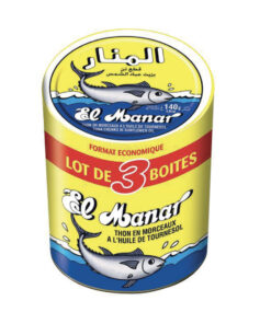 Thon en Morceaux à l'Huile de Tournesol El Manar lot de 3 boites x 160g